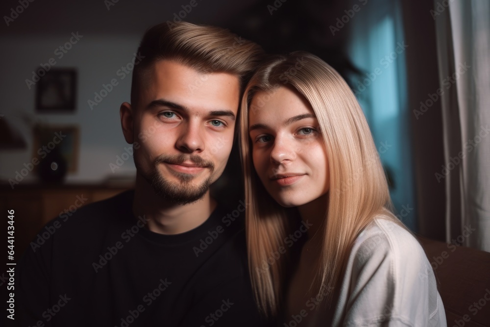 portrait of a young couple at home portrait of a young couple at home