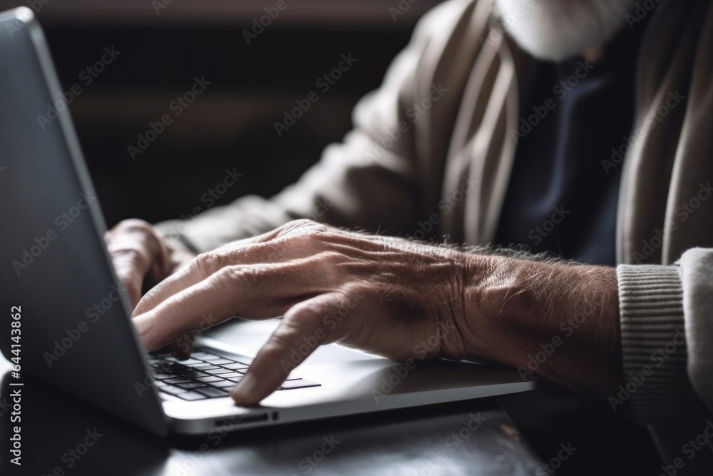 shot of an unrecognizable man using a laptop at home shot of an unrecognizable man using a laptop at home