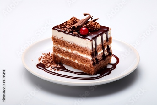 Piece of cake on a white background. Generated AI