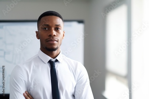 shot of a young man standing confidently in front of a flipchart
