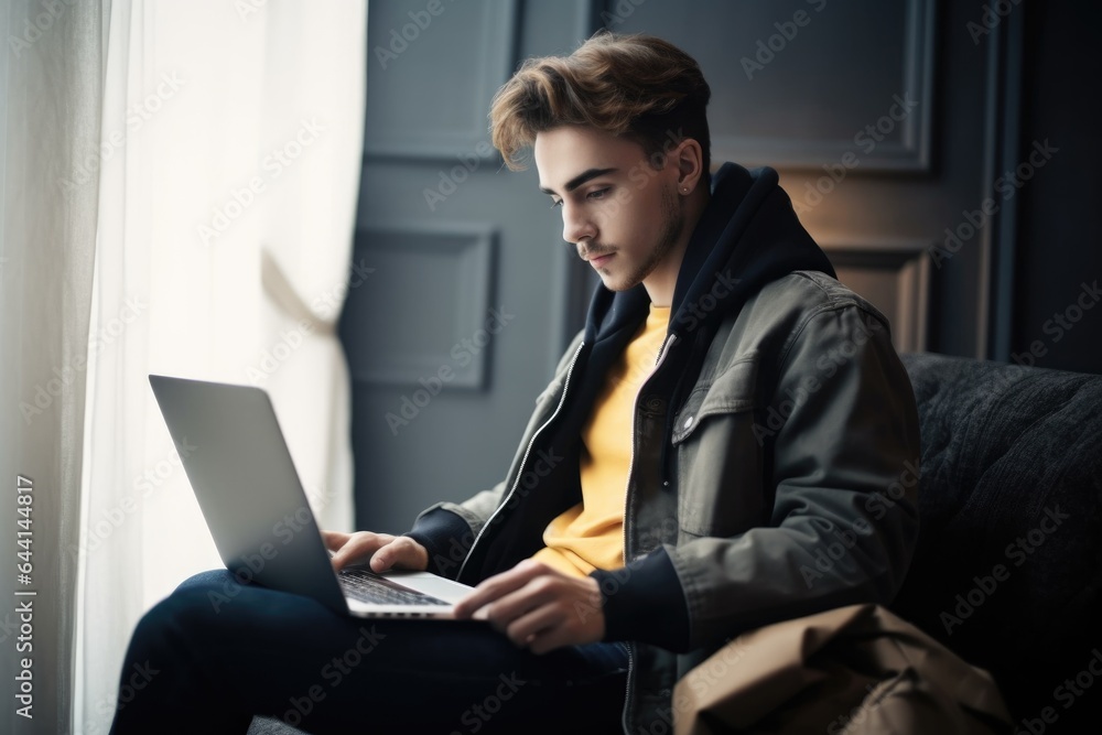 shot of a young man using a laptop and credit card to buy clothing online shot of a young man using a laptop and credit card to buy clothing online