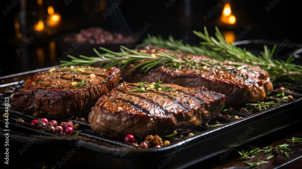 Savoring the Culinary Delights of Barbecue: A Meat Dish Infused with the Fragrant Essence of Rosemary