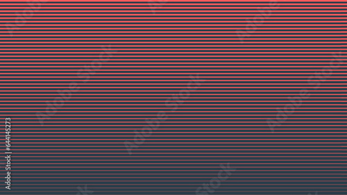 Linear Half Tone Pattern Vector Texture Red Black Colour Retrowave Abstract Background. Synthwave Retro Futurism Art Minimalist Style Classy Decoration. Halftone Gradient Striped Contrast Abstraction