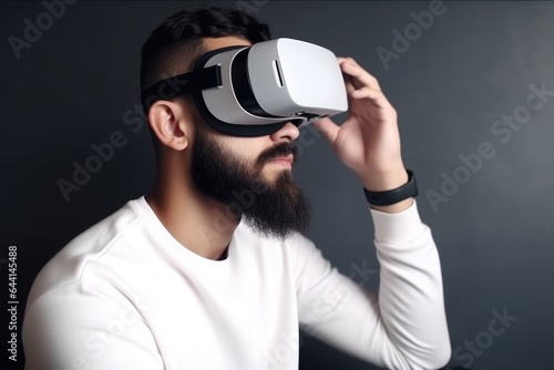 closeup shot of a man using his cellphone in virtual reality