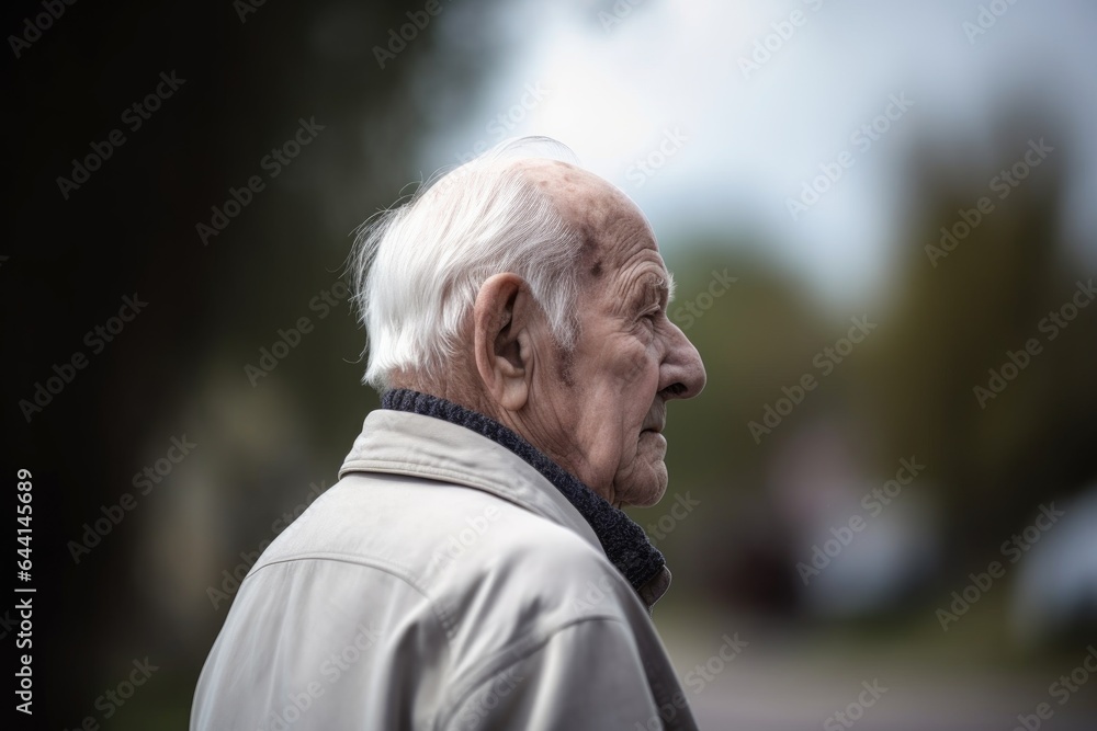 rearview shot of a senior man standing outside rearview shot of a senior man standing outside