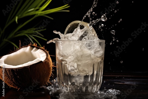 Tropical cocktail with coconut.