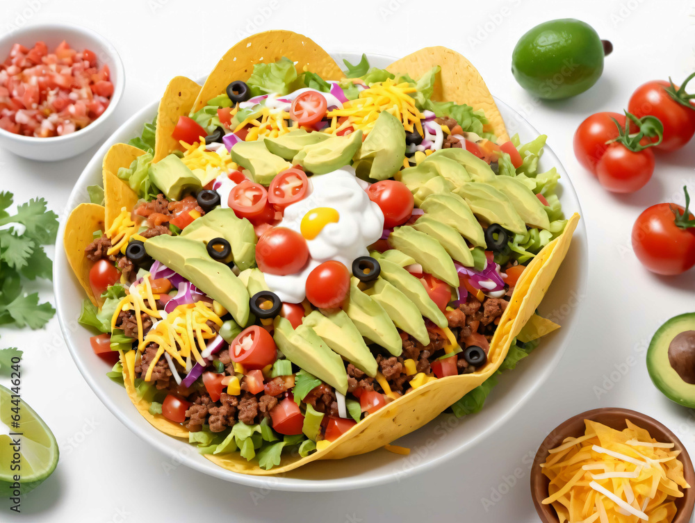 A Taco Salad With Avocado, Tomatoes, Sour Cream, Sour Cream, Sour Cream, Sour Cream, Sour Cream, Sour Cream A Taco Salad With Avocado, Tomatoes, Sour Cream, Sour Cream, Sour Cream, Sour Cream, Sour Cream, Sour Cream