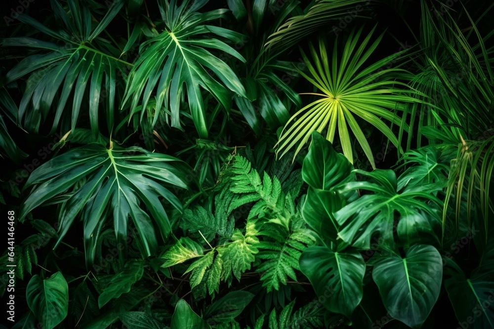 Texture of tropical plants. Generative AI