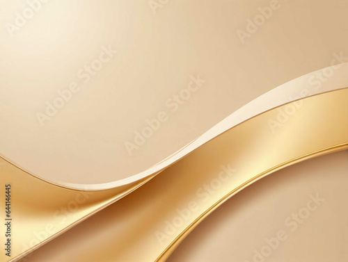 A Close Up Of A Gold Ribbon On A Beige Background