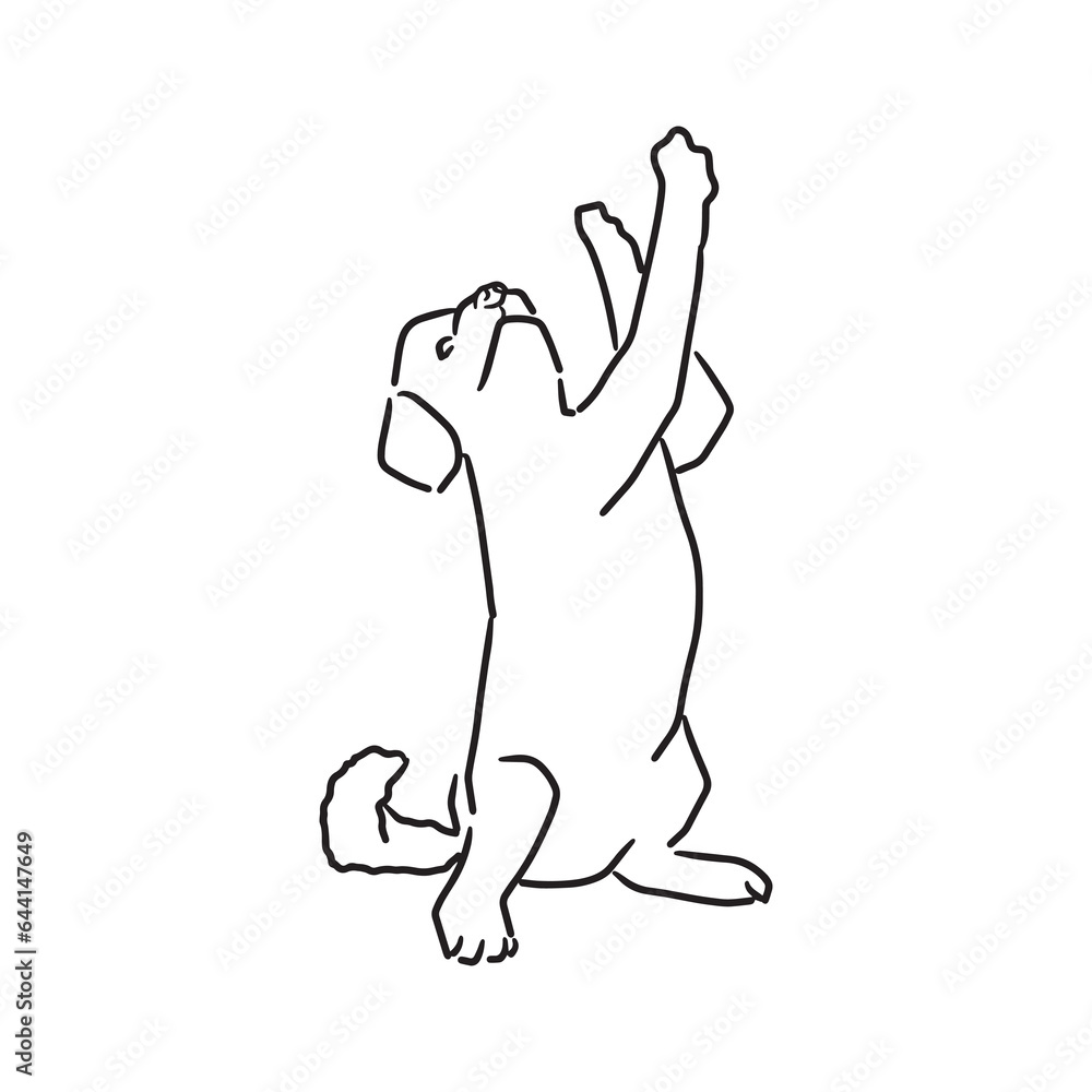 Obraz premium Dog Logo, Dog Standing, Dog Vector, Dog Outline, Dog Treat Branding, Dog Business Logo, Dog Sitting Pretty, Vector Illustration Background