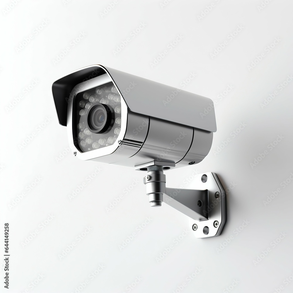 Security Camera Isolated on White. Generative ai Security Camera Isolated on White. Generative ai