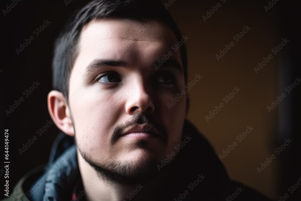 portrait of a handsome young man with autism portrait of a handsome young man with autism