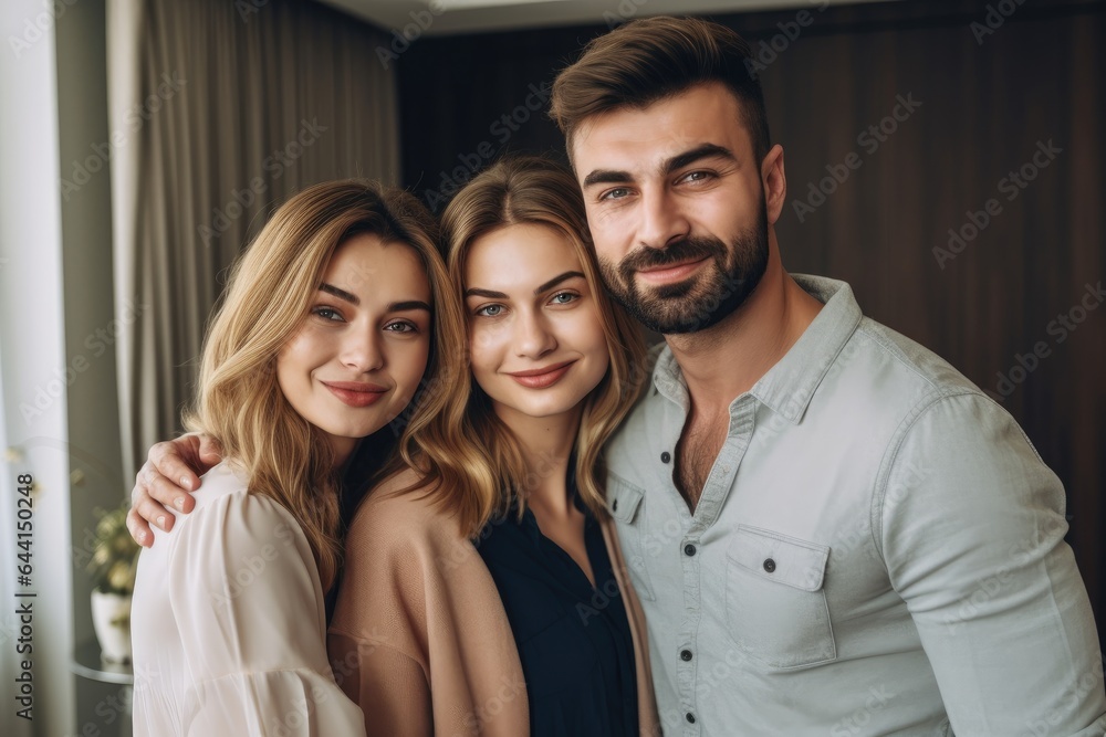 portrait of a happy family standing together at home portrait of a happy family standing together at home