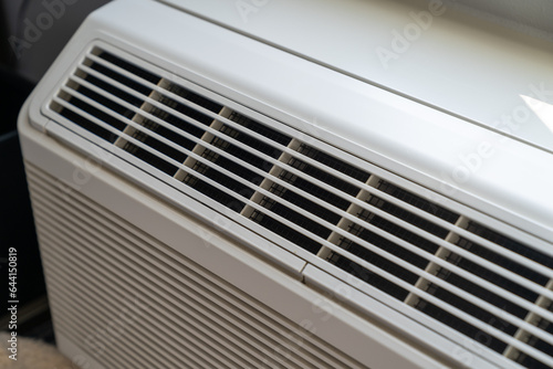 Indoor Air conditioner unit vents. Selective focus