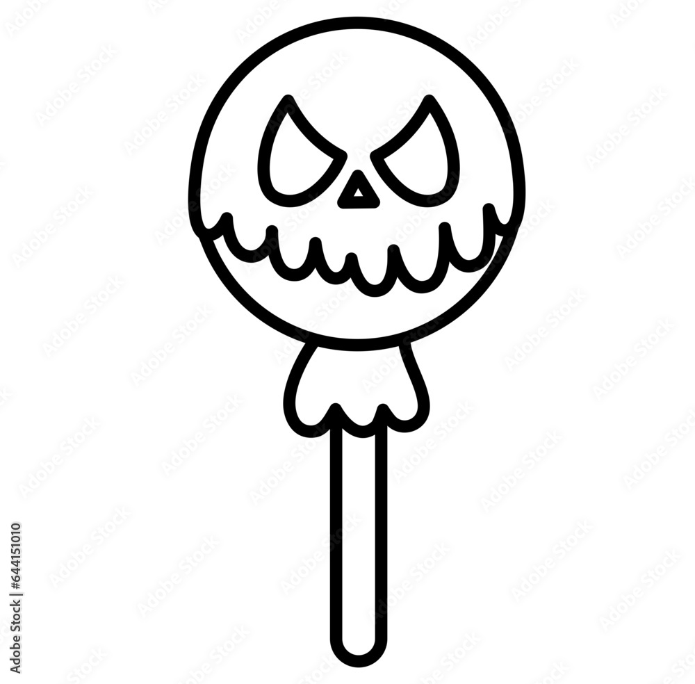 Cute lollipop candy halloween cartoon outline icon Cute lollipop candy halloween cartoon outline icon