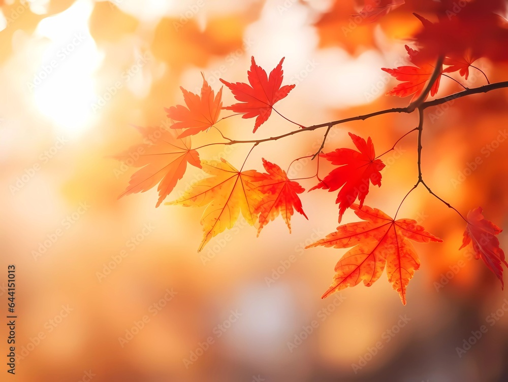 Autumn background with yellow and red leafs. Autumnal background, good for advertising or banners. Ai Generative Autumn background with yellow and red leafs. Autumnal background, good for advertising or banners. Ai Generative