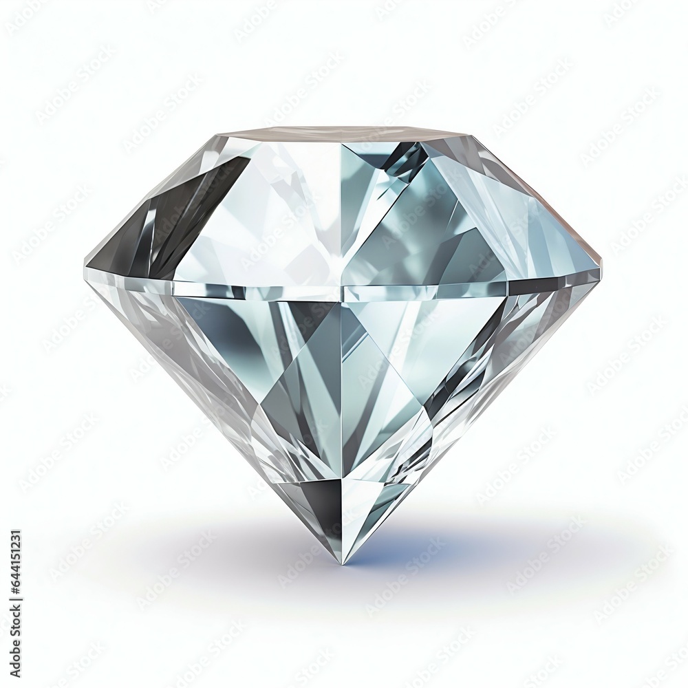 Diamond Isolated on White. Generative ai Diamond Isolated on White. Generative ai