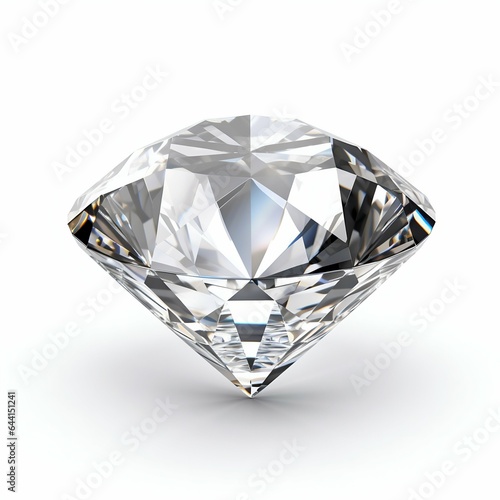Diamond Isolated on White. Generative ai
