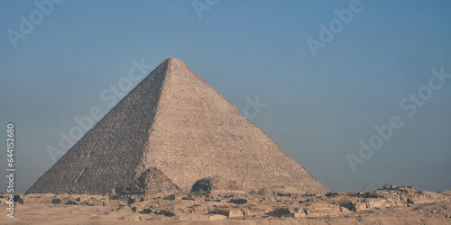 The Great Pyramid of Giza. Giza pyramid complex in the morning. Giza plateau  Cairo  Egypt