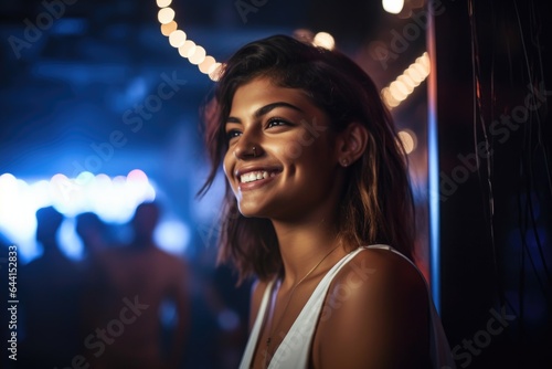 shot of a young woman smiling while going on a date in a nightclub