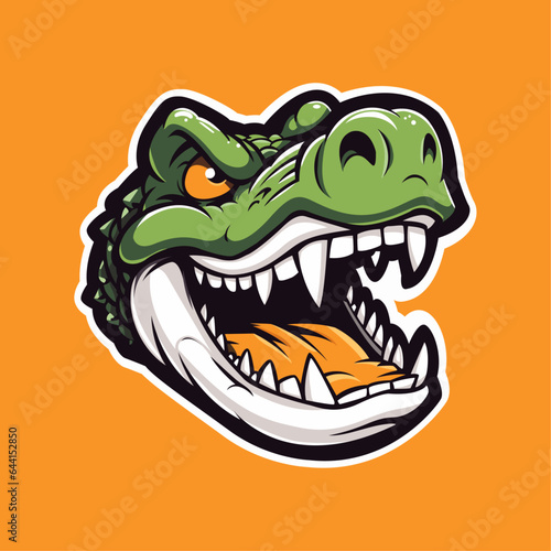 Crocodile Head Mascot Illustration © Aksapix Studio