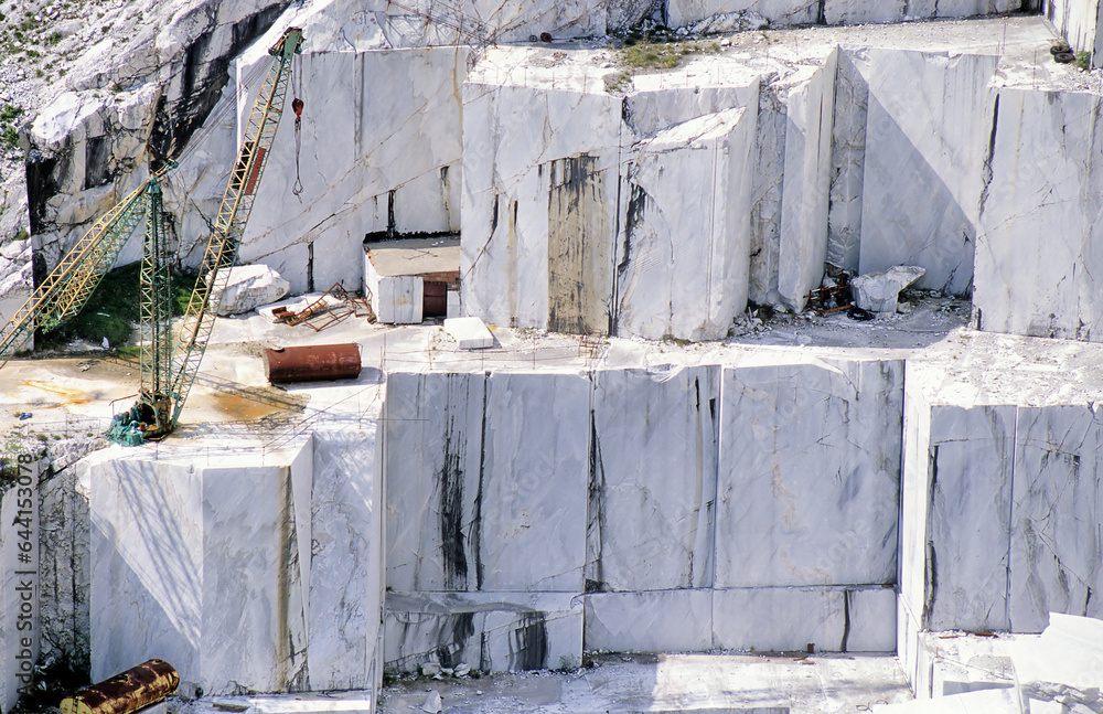 High stone mountain and marble quarries near Carrara