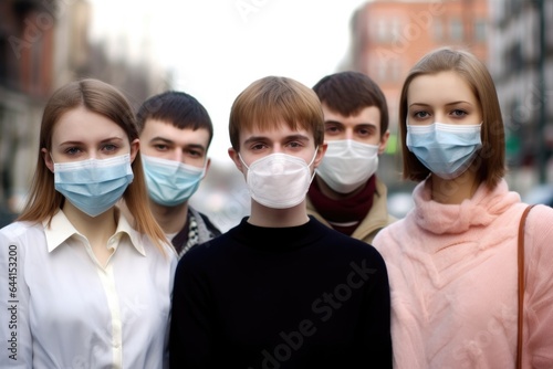 shot of a group of young activists wearing masks in solidarity with those affected by the swine flu