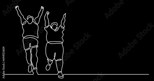 continuous line drawing vector illustration with FULLY EDITABLE STROKE of body positivity concept background