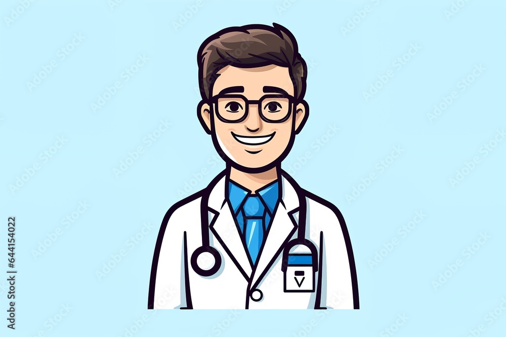 A doctor modern line icon, vector line art cute
