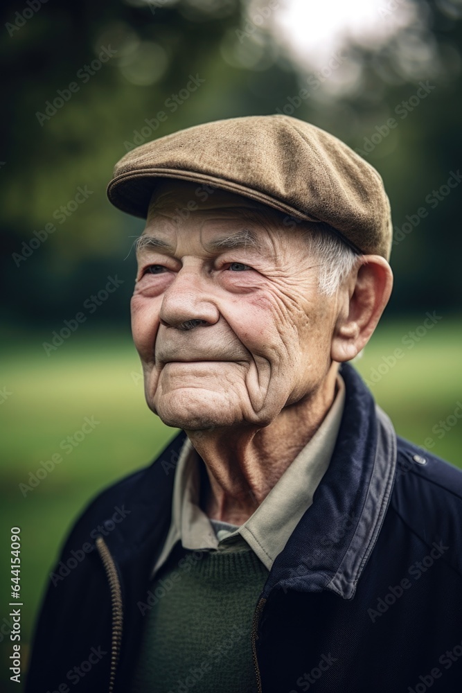 portrait of a senior man on a golf course portrait of a senior man on a golf course