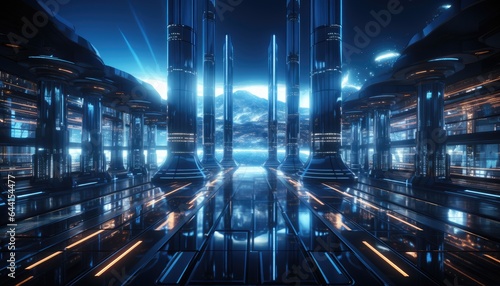technology warehouse data center futuristic