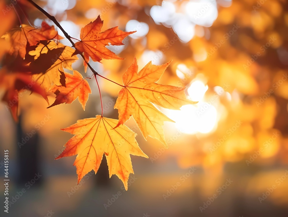 Autumn background with yellow and red leafs. Autumnal background, good for advertising or banners. Ai Generative Autumn background with yellow and red leafs. Autumnal background, good for advertising or banners. Ai Generative