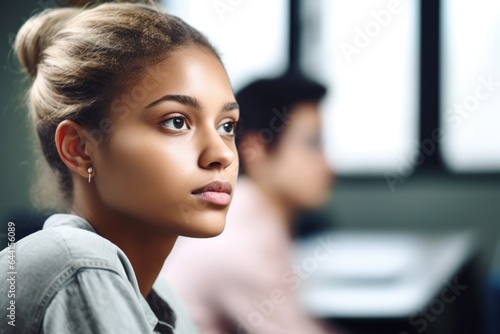 Wallpaper Mural shot of a young woman listening to her instructor in a classroom at college Torontodigital.ca