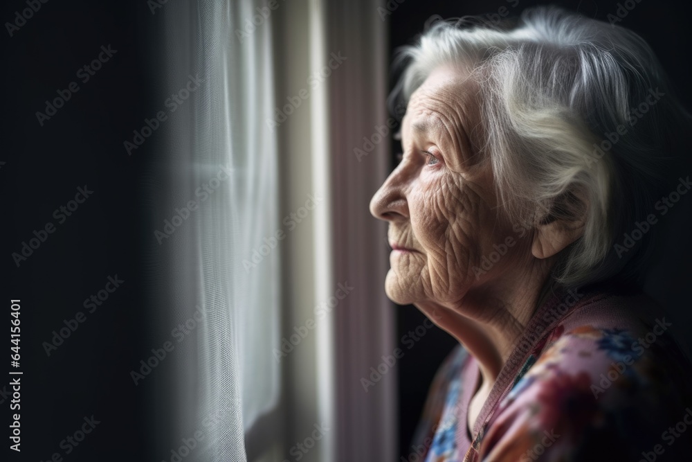 shot of a senior woman looking out the window at home shot of a senior woman looking out the window at home