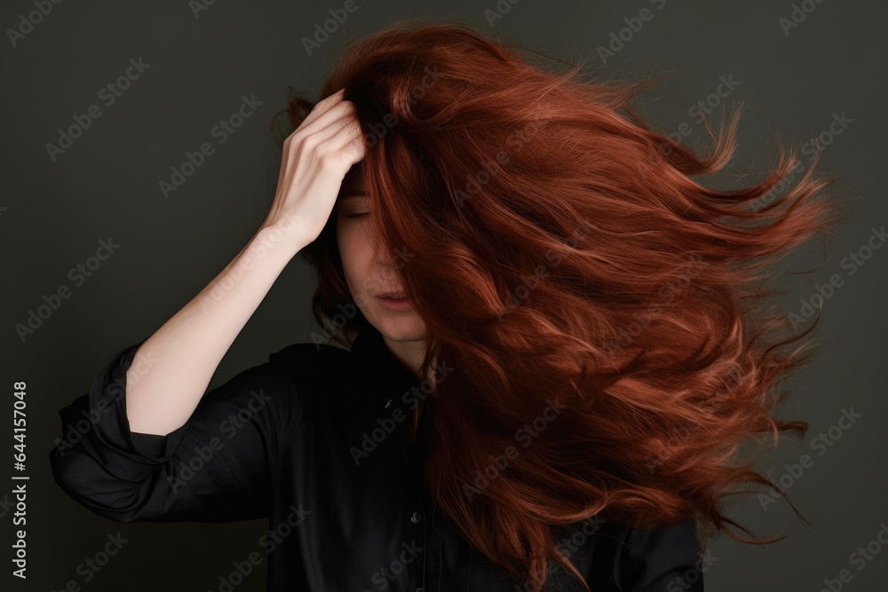 studio shot of an unrecognizable woman posing with her hair covering half of her face studio shot of an unrecognizable woman posing with her hair covering half of her face