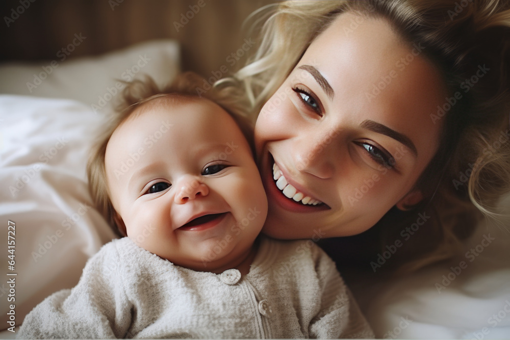 Happy Mom with babyมGenerative ai Happy Mom with babyมGenerative ai