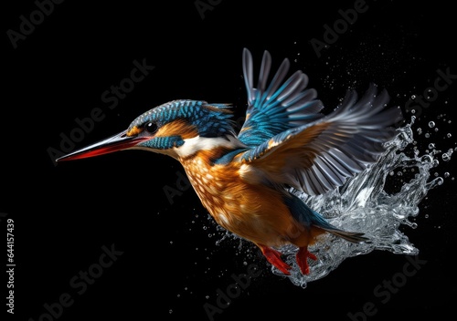 "Rainy Delight: Hummingbird's Wet Wings". Digital Poster. AI generated. © Metodi