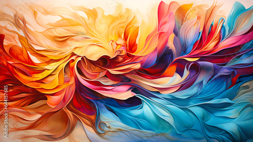 Sheets of color spreading rapidly on canvas