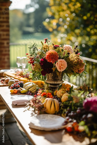 Wallpaper Mural Country life, fruit garden and floral decor, autumnal flowers and autumn fruit harvest celebration, country cottage style, generative ai Torontodigital.ca