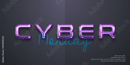 Vector text cyber monday with 3d style text effect 4
