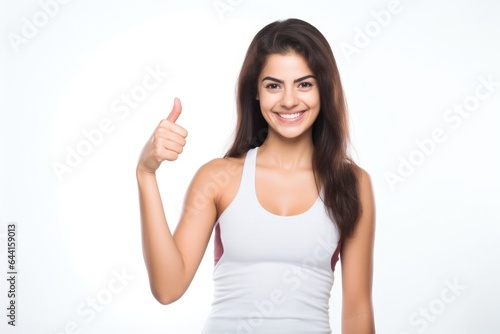 Wallpaper Mural studio shot of a sporty young woman showing thumbs up against a white background Torontodigital.ca