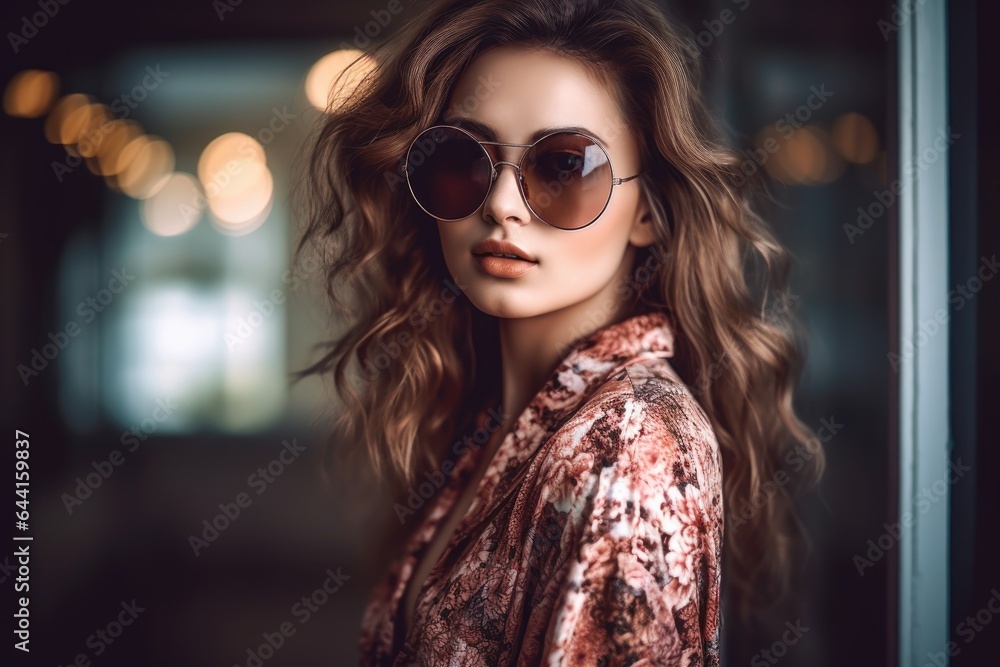 shot of a beautiful young fashion model wearing sunglasses indoors shot of a beautiful young fashion model wearing sunglasses indoors