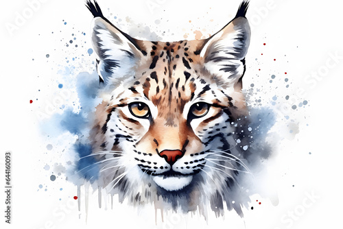bobcat in watercolor style Made with Generative AI