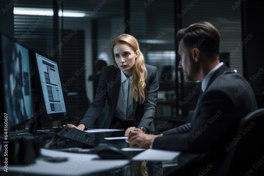 shot of two businesspeople working together in a modern office shot of two businesspeople working together in a modern office