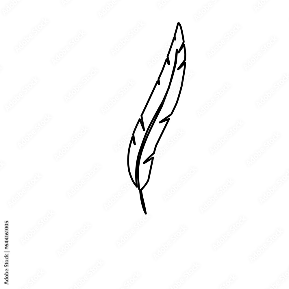 hand drawn feather outline hand drawn feather outline