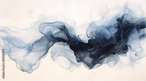 Strokes of ink spreading rapidly in water