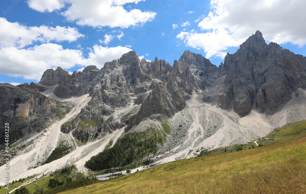 panorama of VENEGIA VALLEY in the European Alps below the Italian Dolomites mountains panorama of VENEGIA VALLEY in the European Alps below the Italian Dolomites mountains