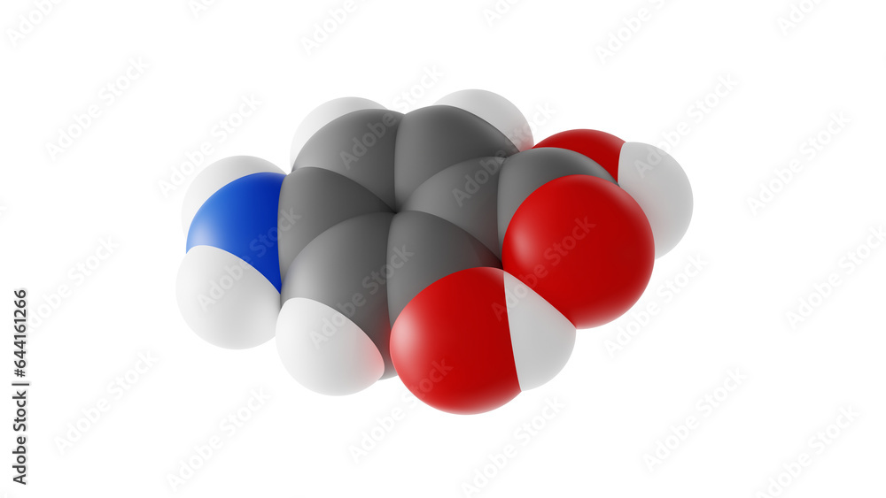 Salicylic Acid Molecule, Plant Hormone Molecular Structure, Isolated 3d 