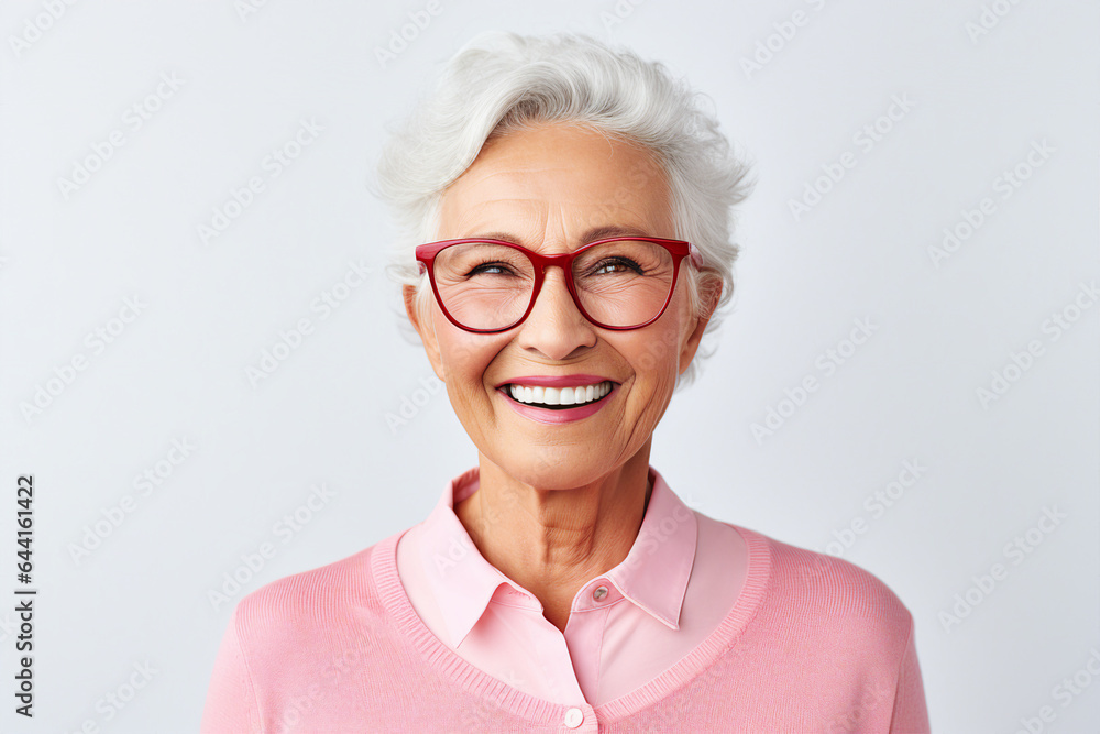 Aged attractive woman portrait made with Generative AI technology Aged attractive woman portrait made with Generative AI technology