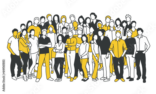 Diverse group of people standing together.